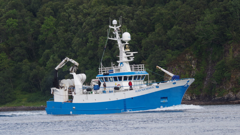 The Alba na Mara making way through the Kyle Rhea